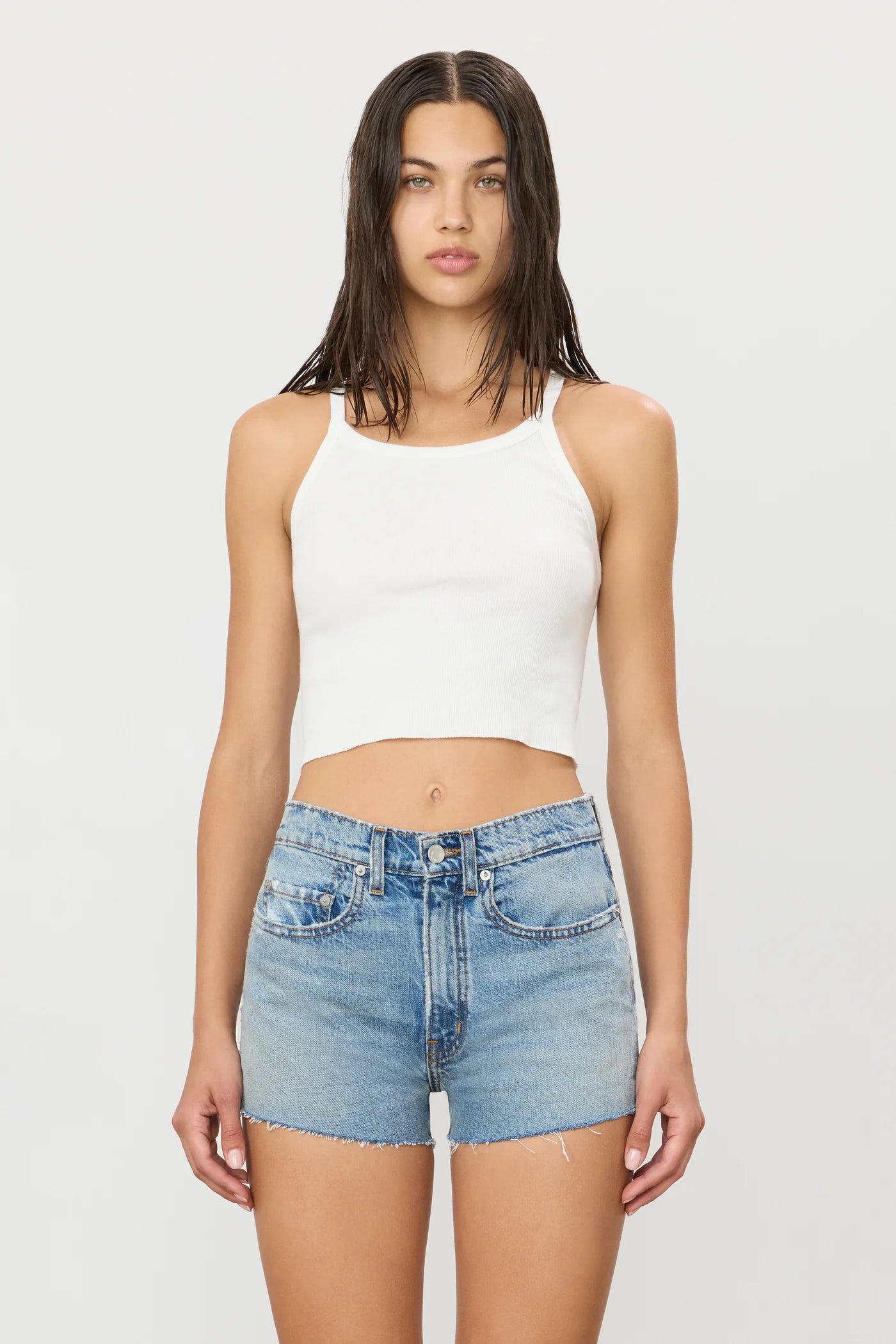 Nash High Waist Short in Light Indigo