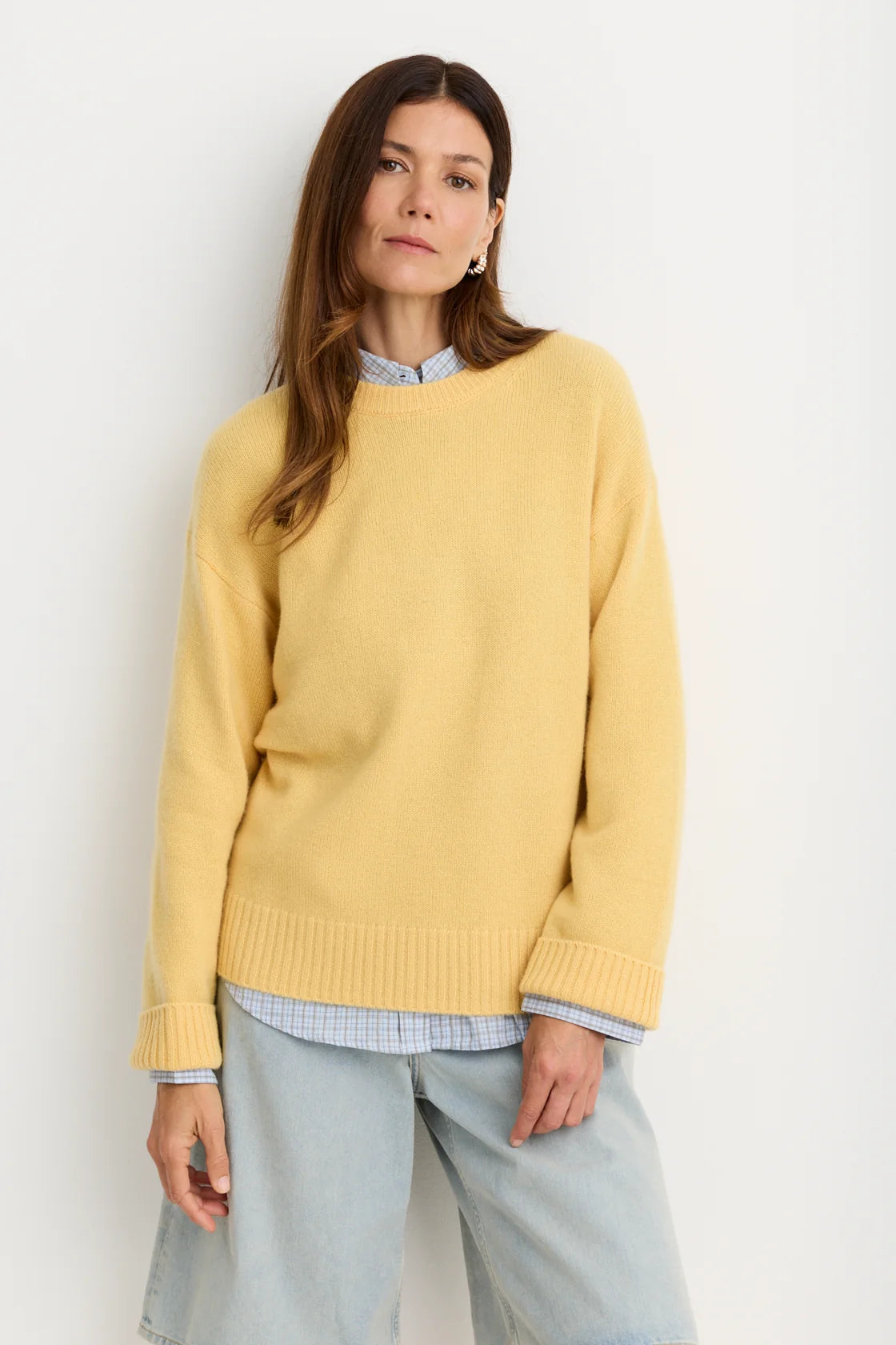 Aster Cashmere Crew in Maize
