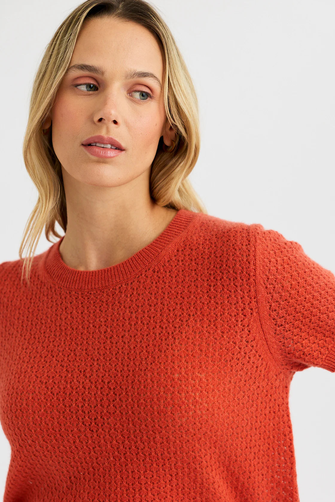 Jaqueline Cashmere Tee in Redstone