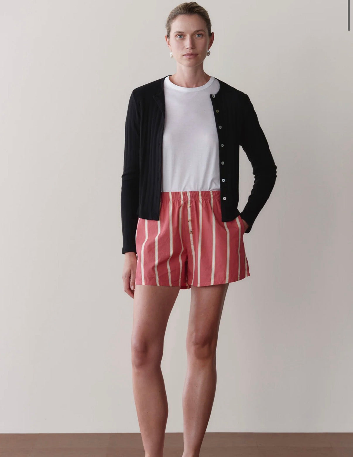 The Pop Stripe Boxer in Raspberry