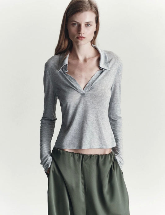 Elemental Sheer Polo in Gray