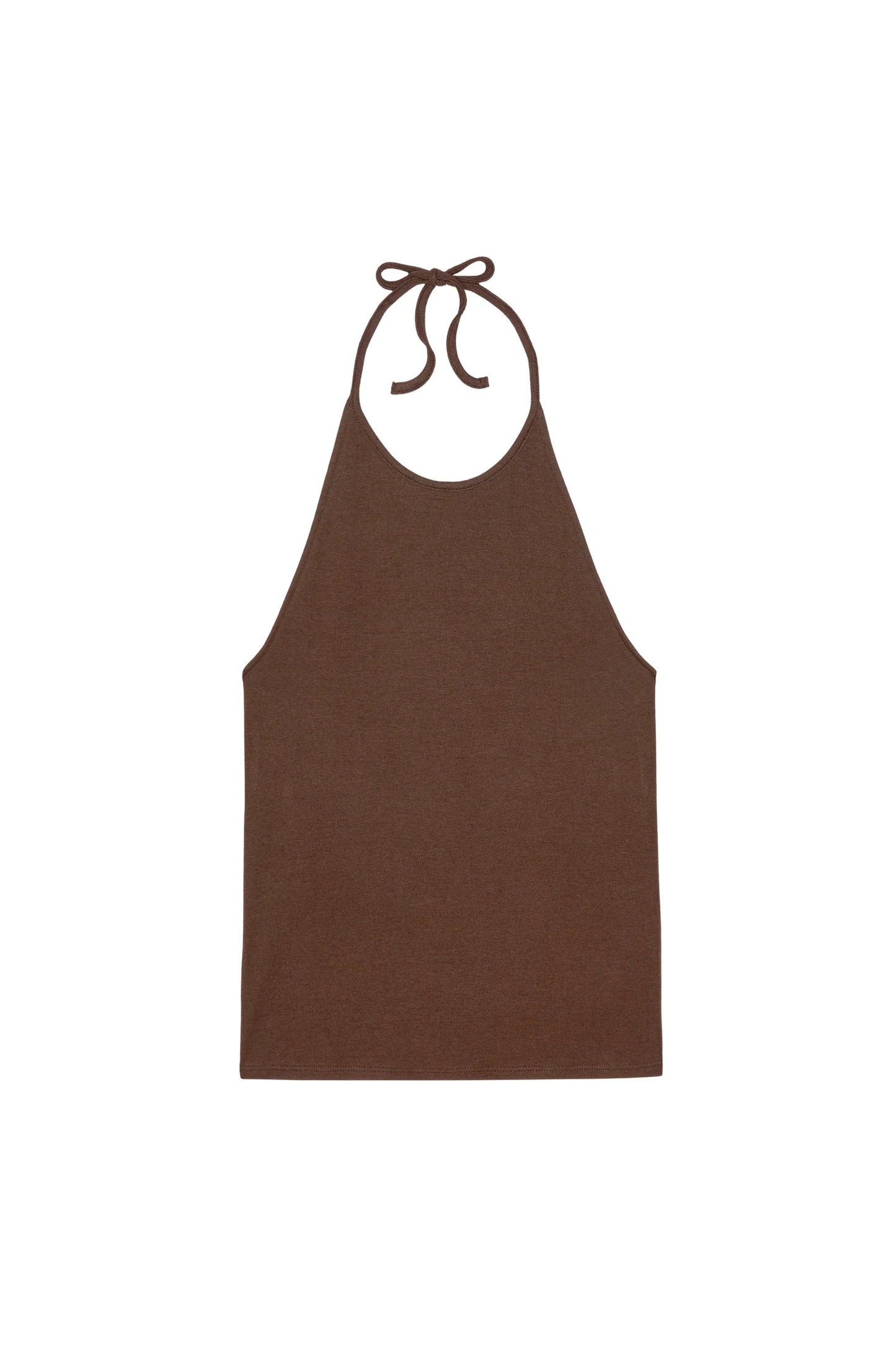 The Baby Rib Halter Top in Walnut