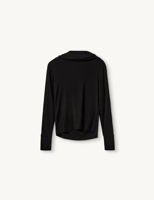 Breanna Scarf Blouse in Black