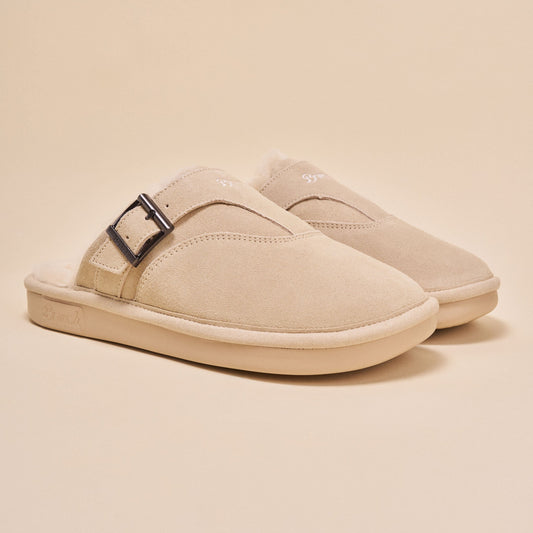 Amour Suede Shearling in Beige
