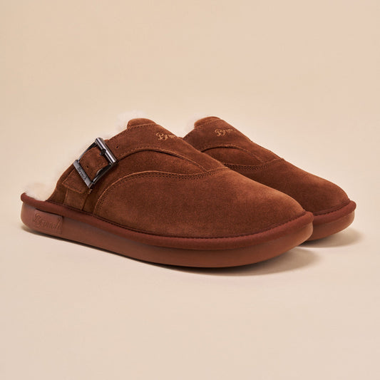 Amour Suede Shearling in Horse Brown