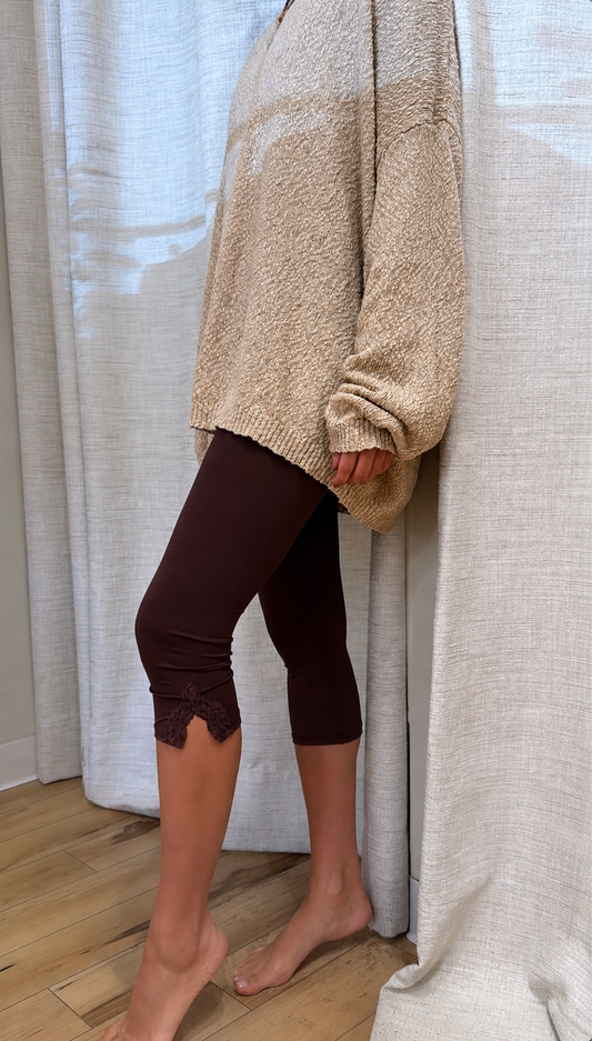Del W/L Capri Leggings in Choolate