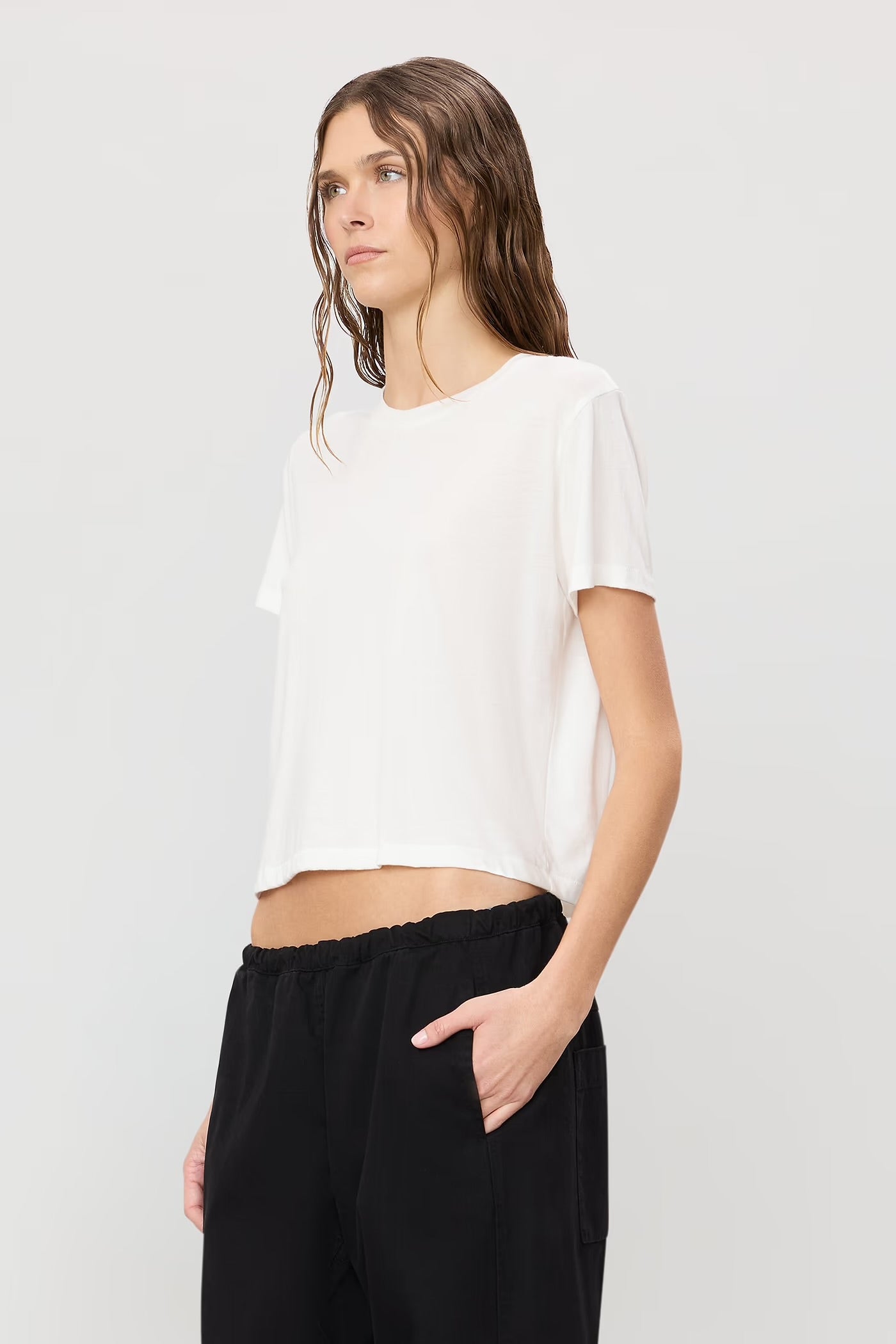 Short Sleeve Boxy Tee in Ivory