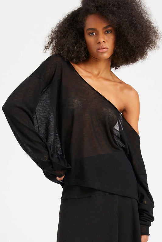 Off Shoulder Sweater in Black