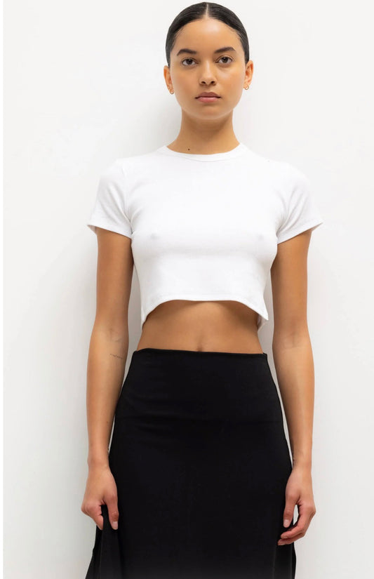 Kelly Crop Slim Fit Tee in White