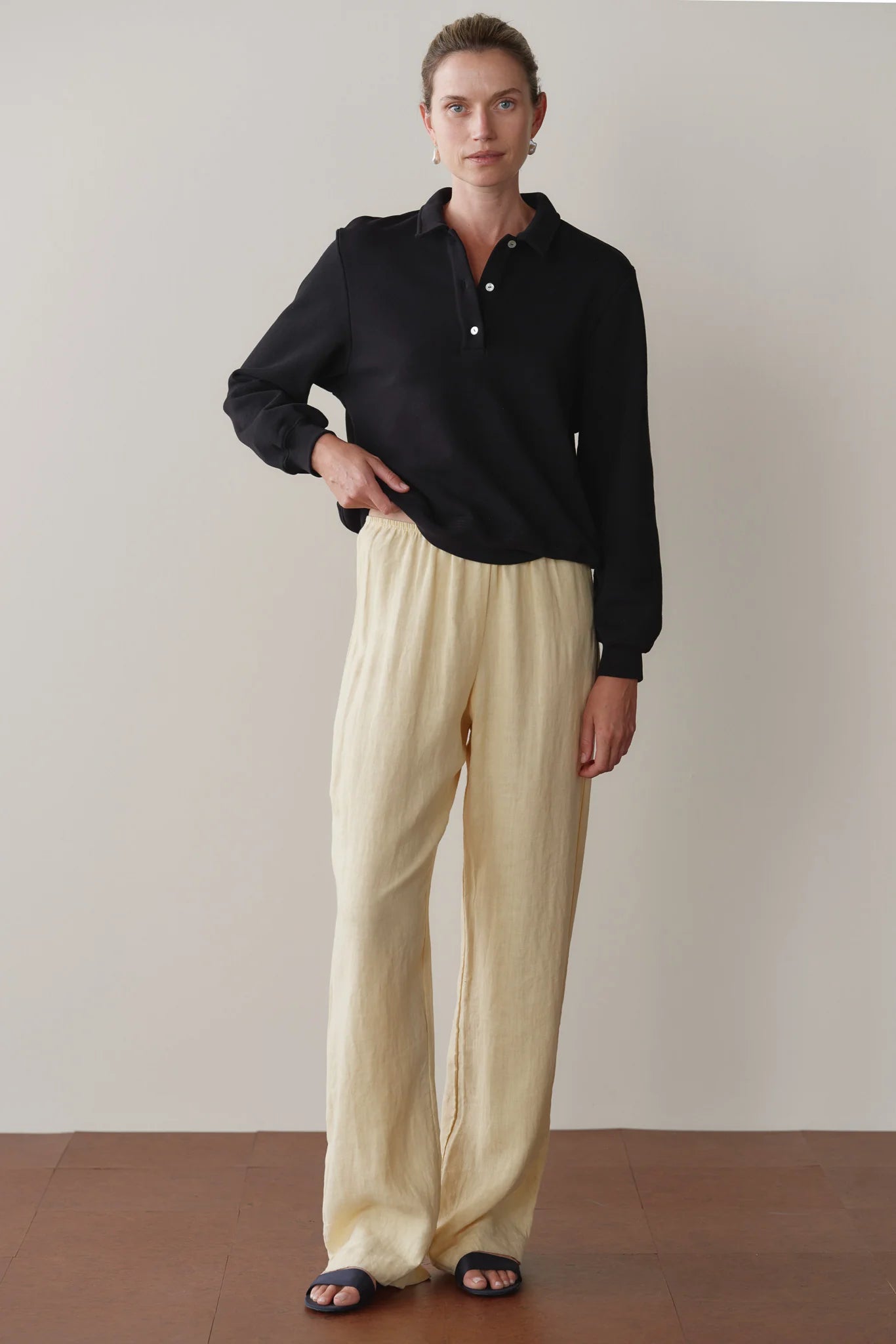 The Linen Simple Pant in Butter