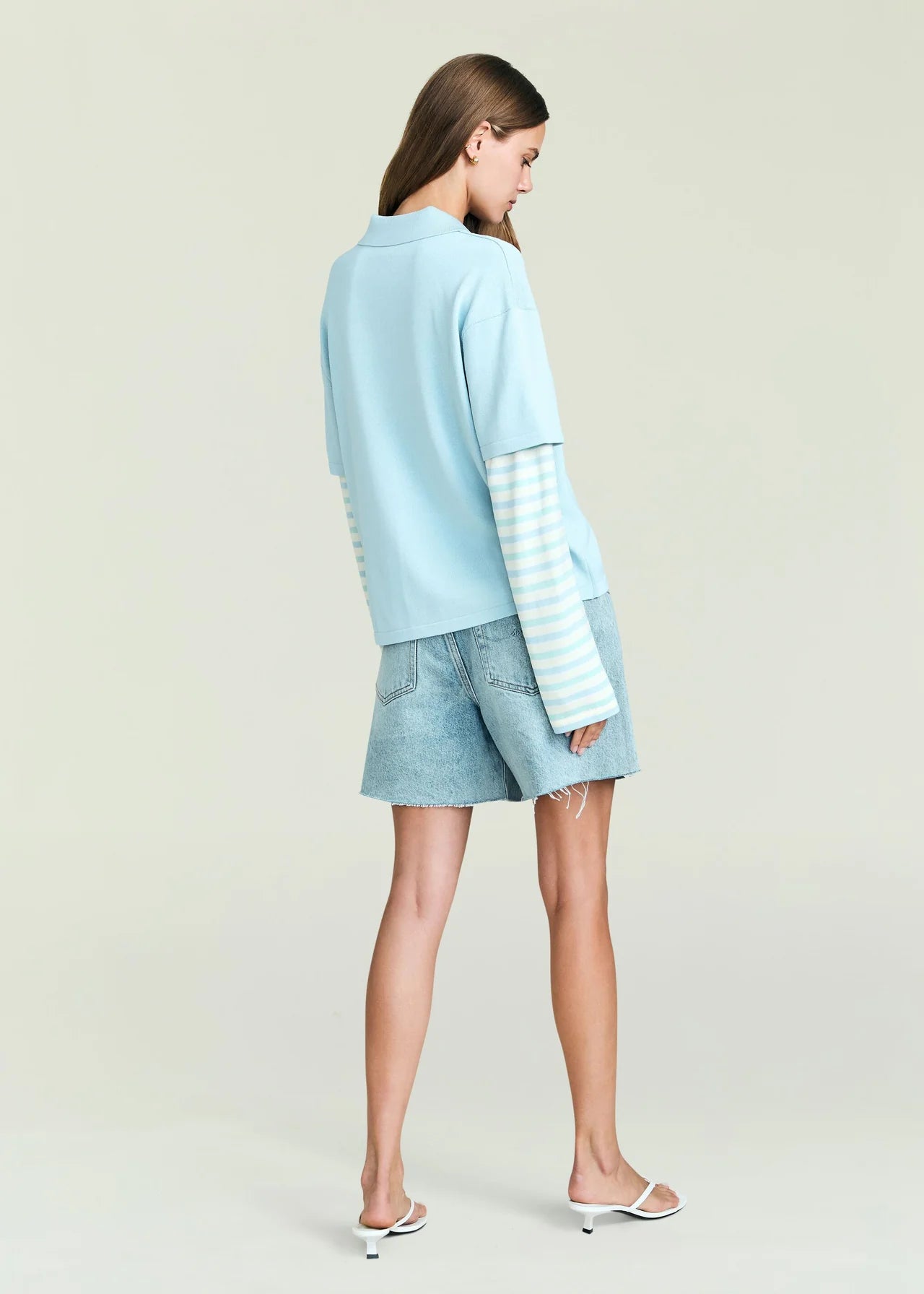 Emilee Top in Blue/Pastel Stripe