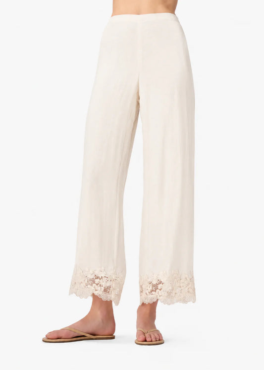 Gilda Silk Pant in Bone