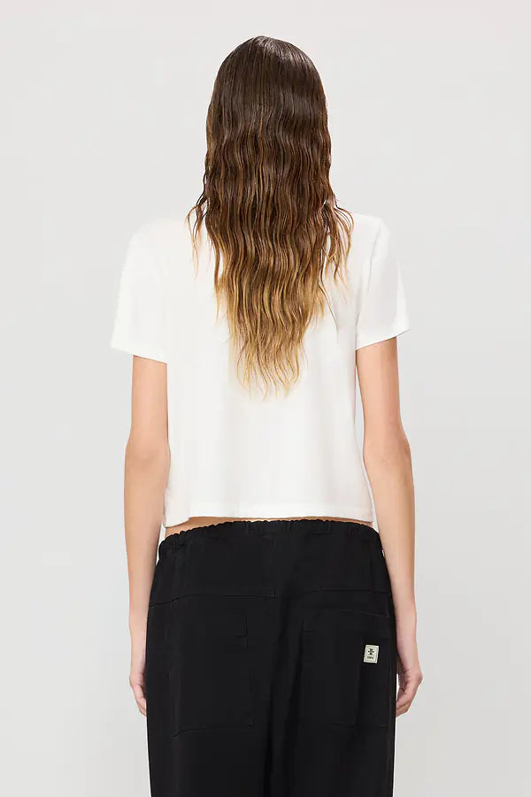 Short Sleeve Boxy Tee in Ivory