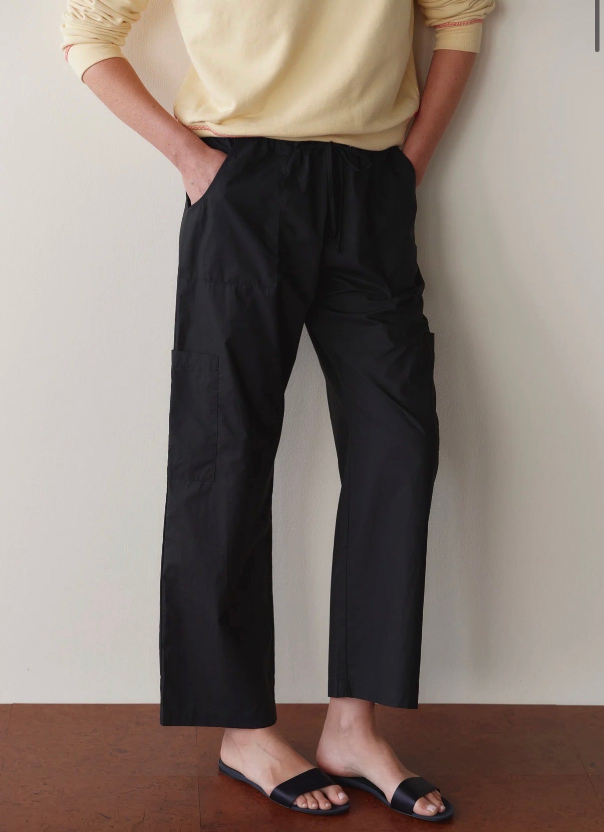 The Pop Drawstring Cargo Pant in Jet
