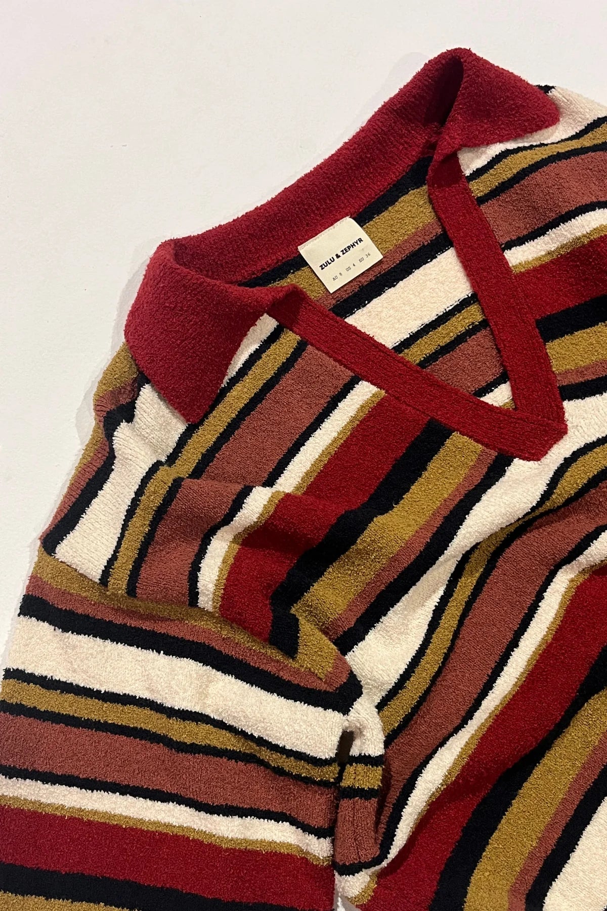 Textured Knit Shirt in Earth Stripe