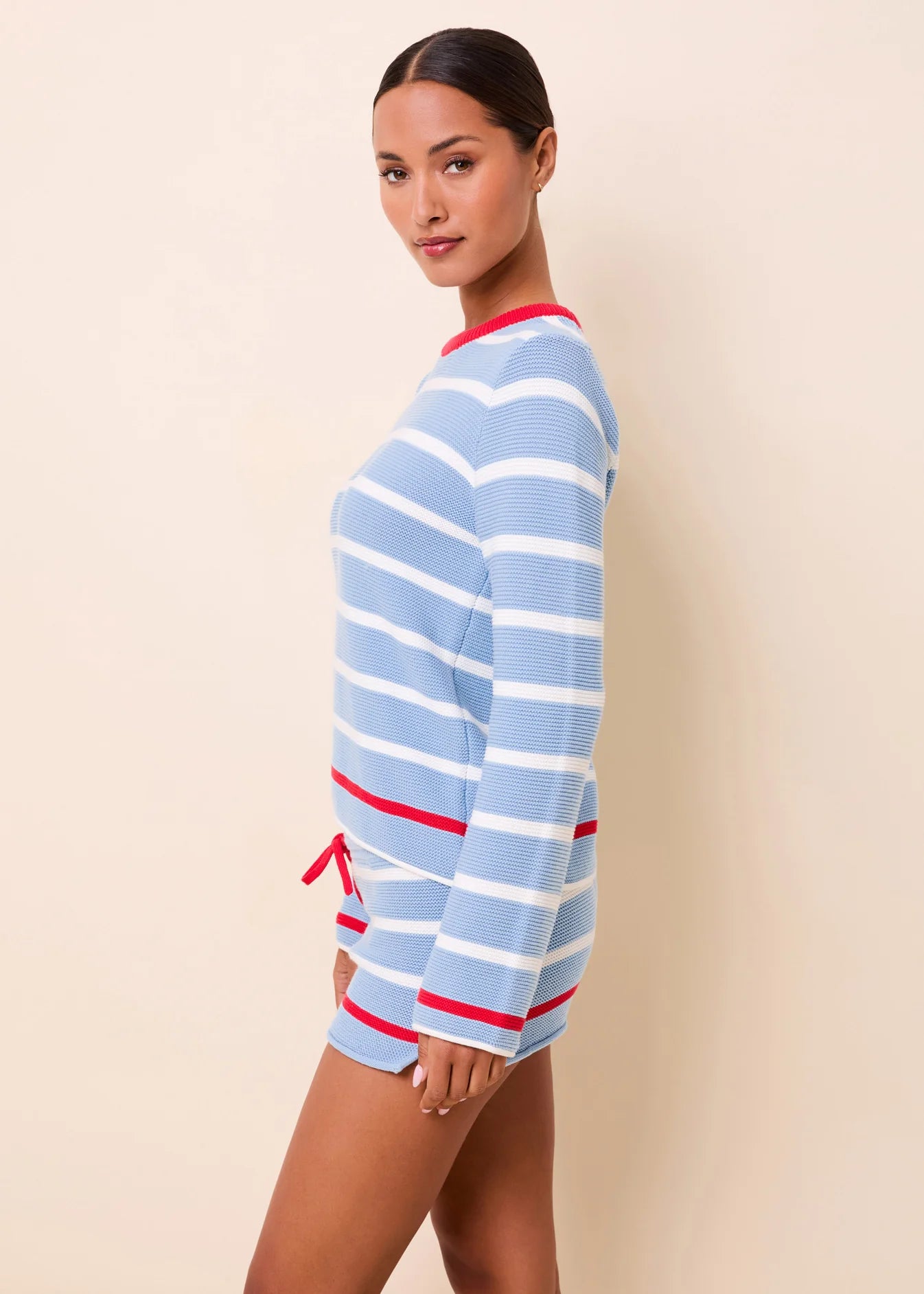 The Hudson Sweater in Americana Breton Stripe