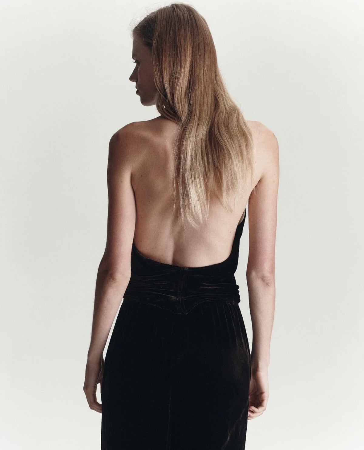 Back Wrap Top in Velour Brown