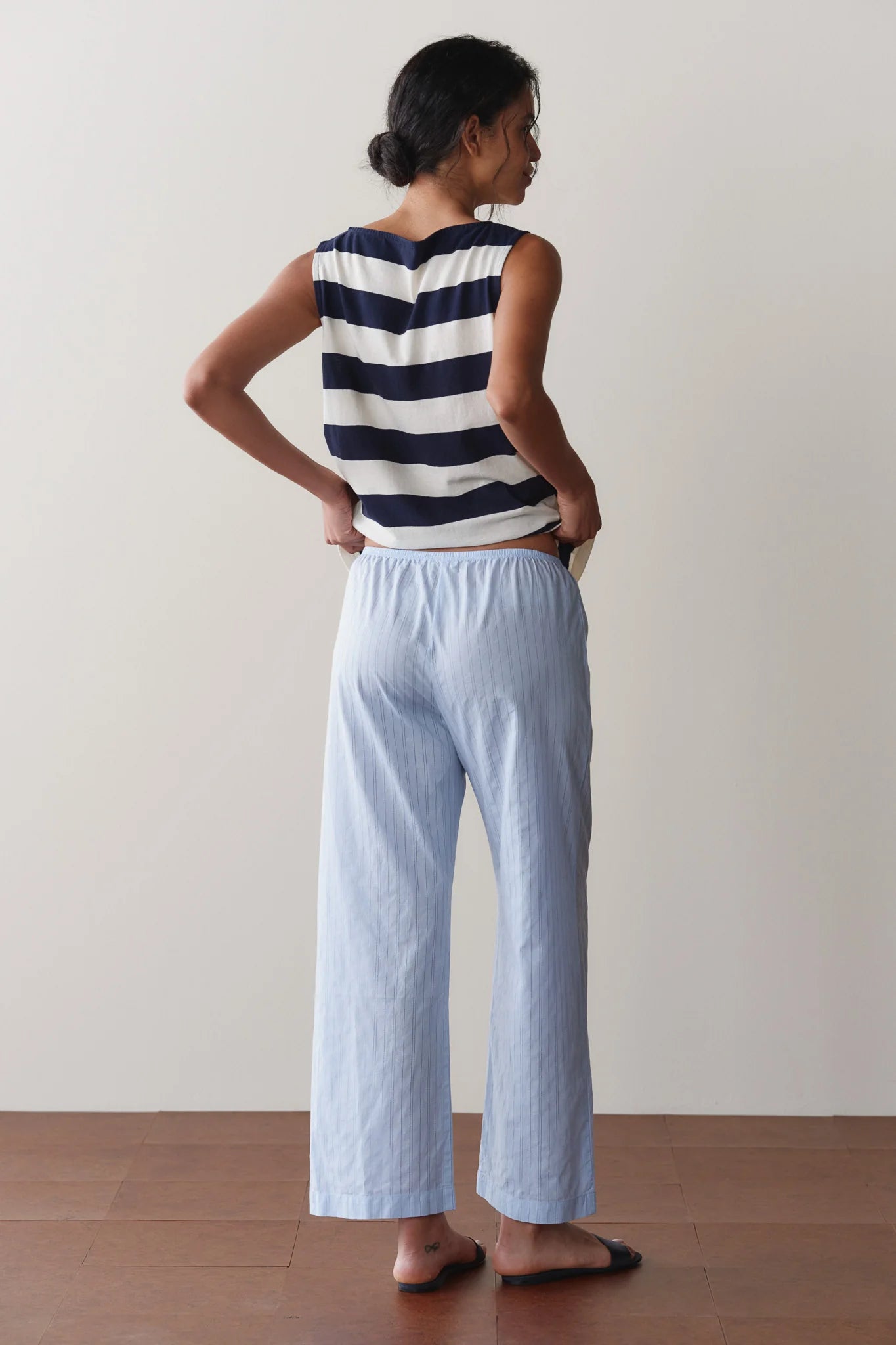 The Eyelet Pop Simple Crop Pant in Cloud