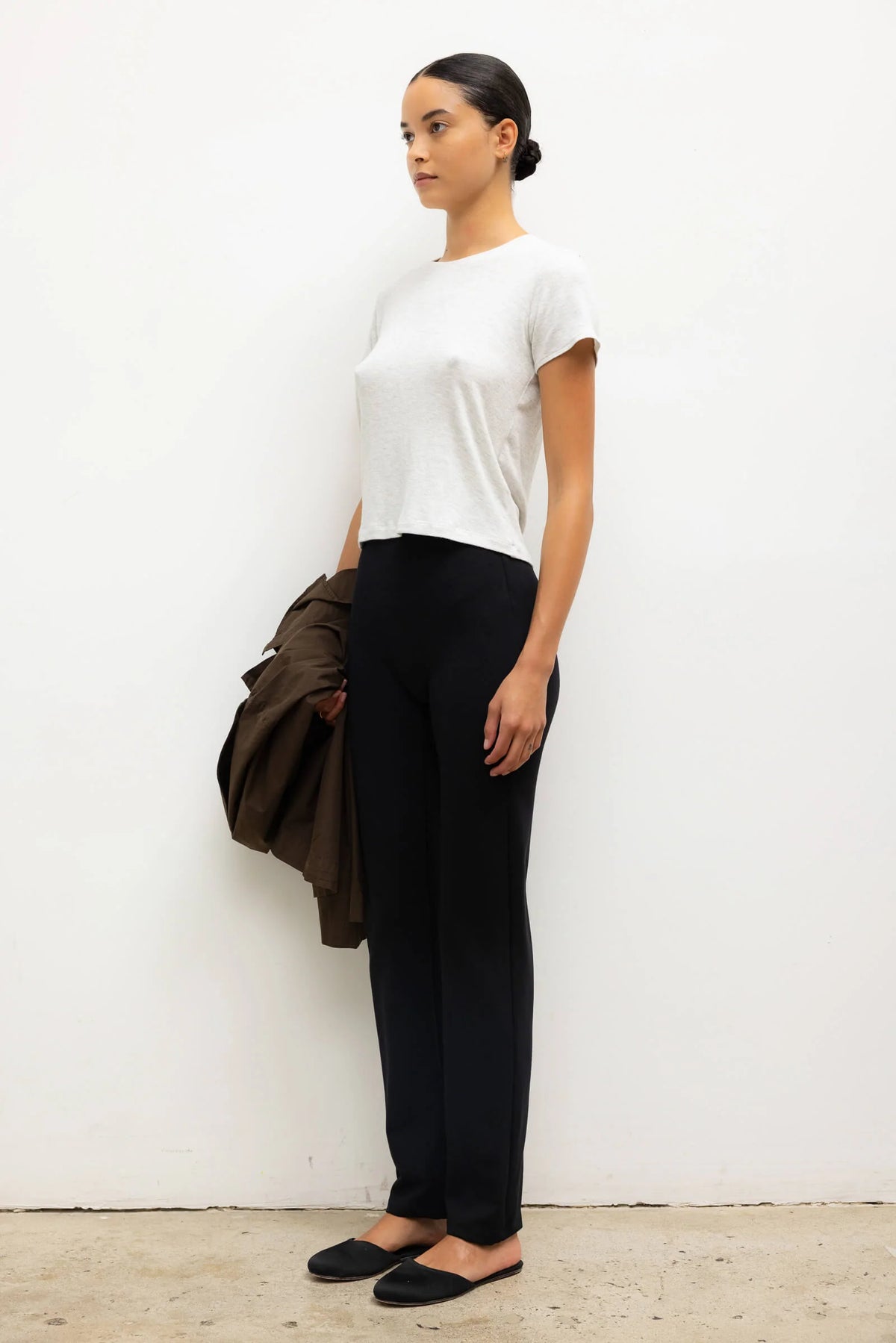 Rio High Waist Straight Pant II in Black