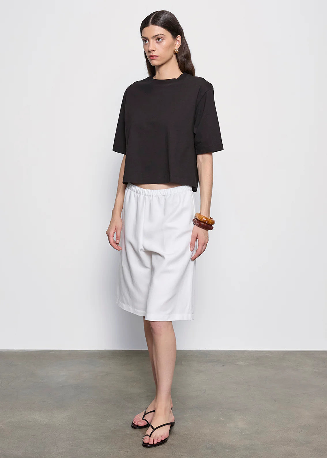 Twill Bermuda Short in Off White