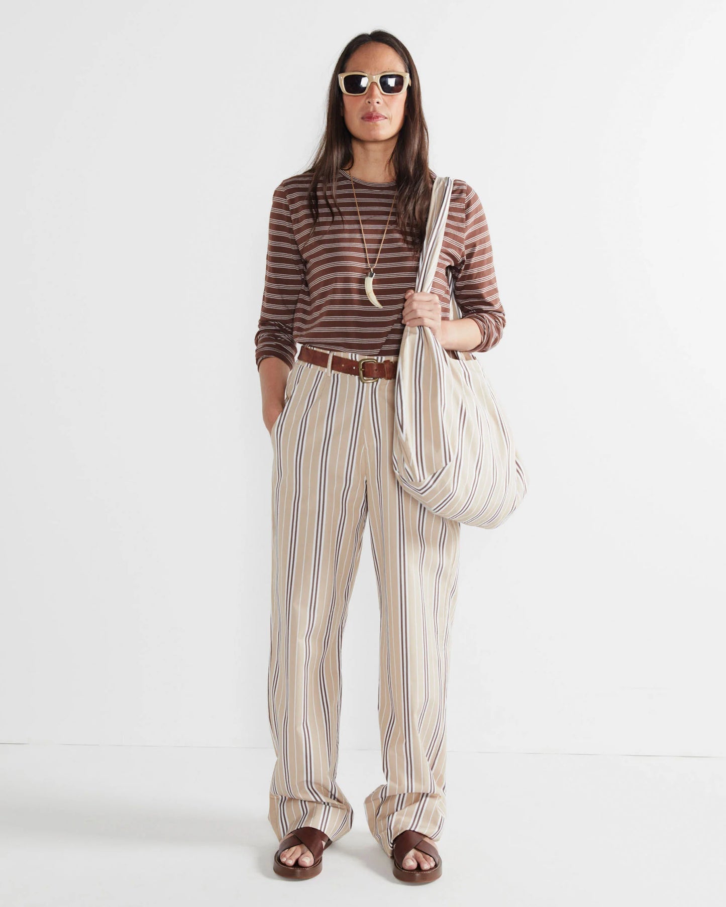 The Sac in Khaki/Brown/White