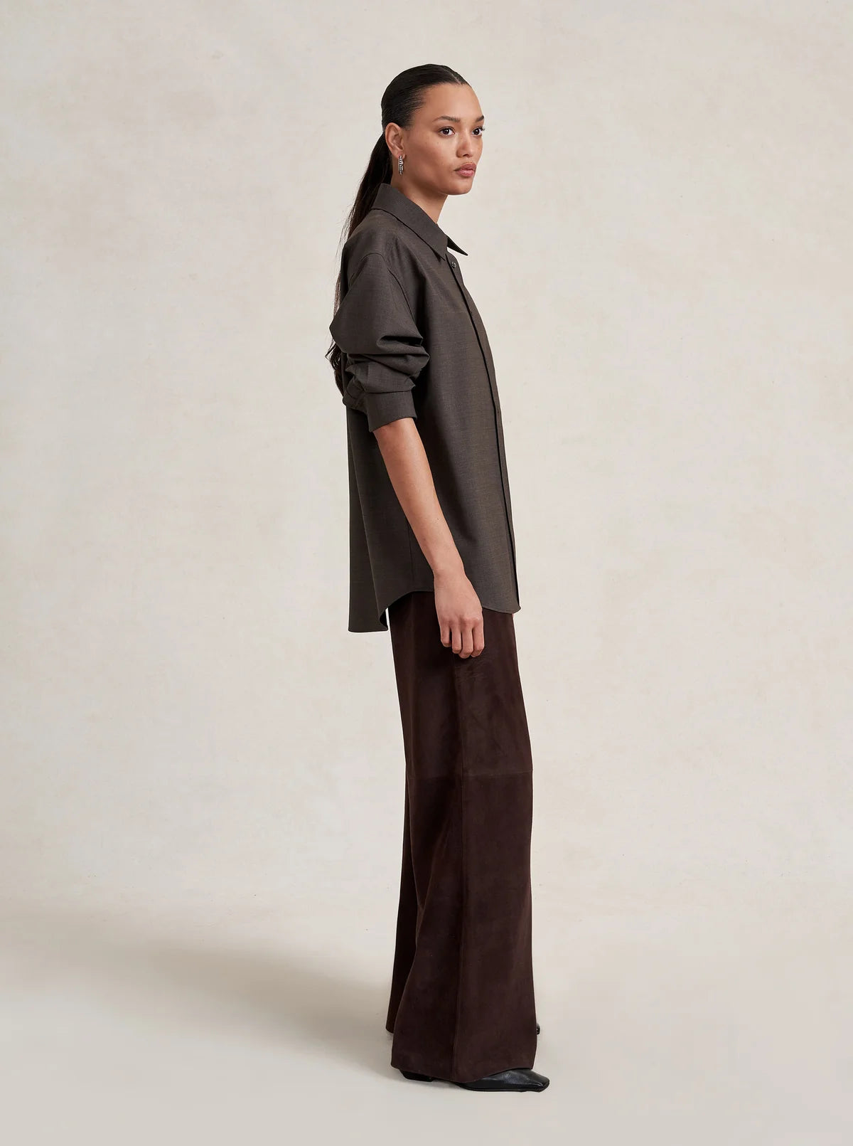 Suede Colby Pant in Chocolate