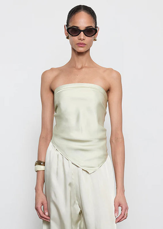 Fluid Twill Scarf Top in Beach Glass