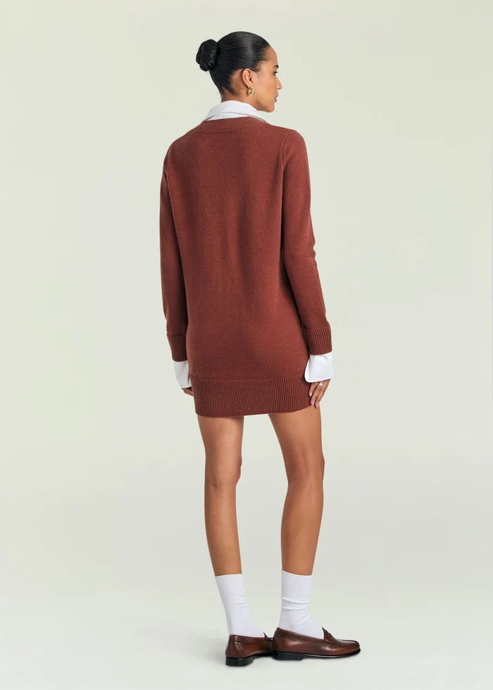 Karli Mini Dress in Copper Clay/White