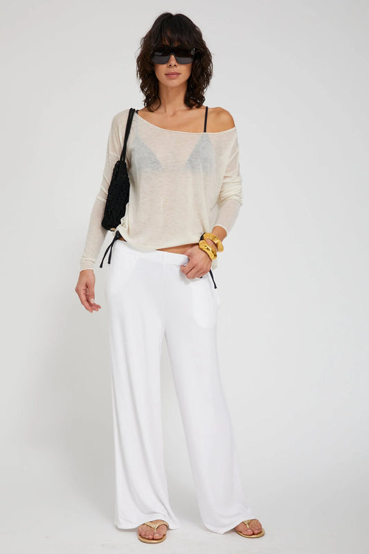 Off Shoulder Sweater in Ivory
