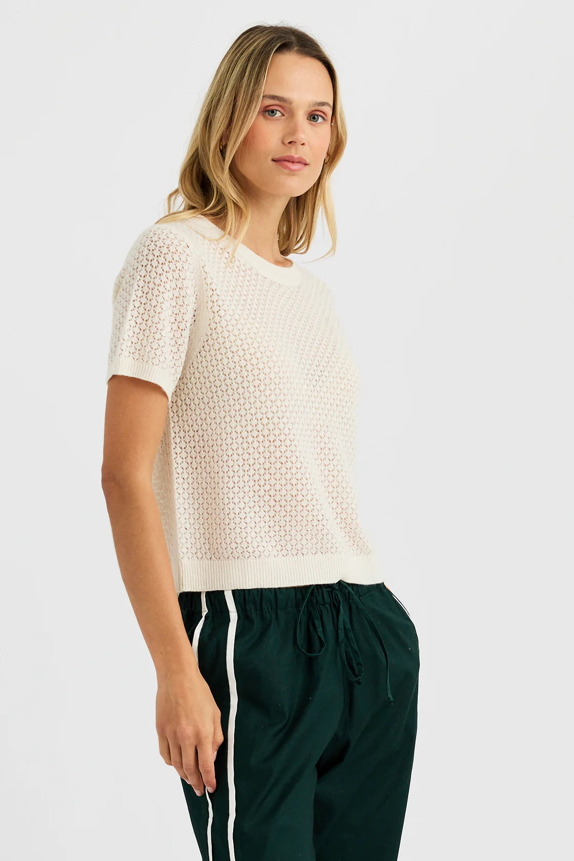 Jaqueline Cashmere Tee in Ecru
