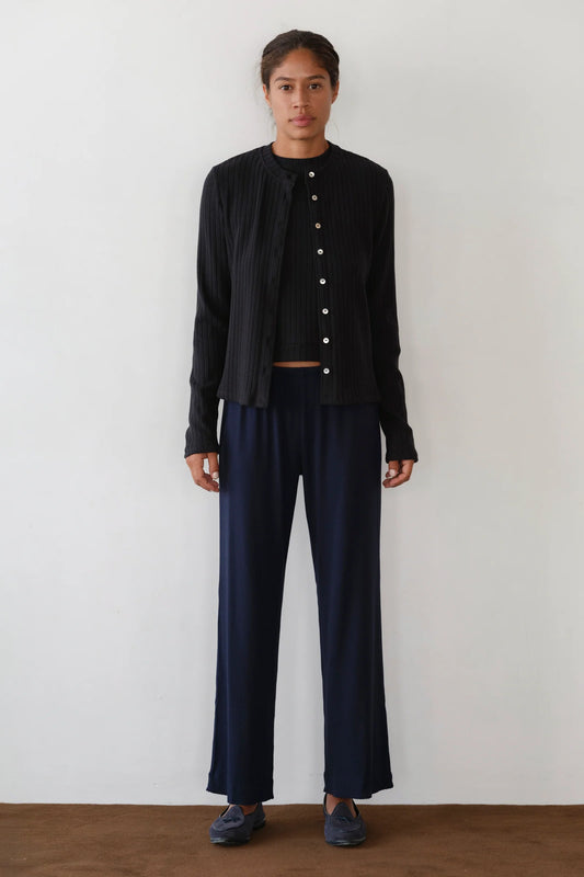 The Baby Rib Scallop Pant in Navy