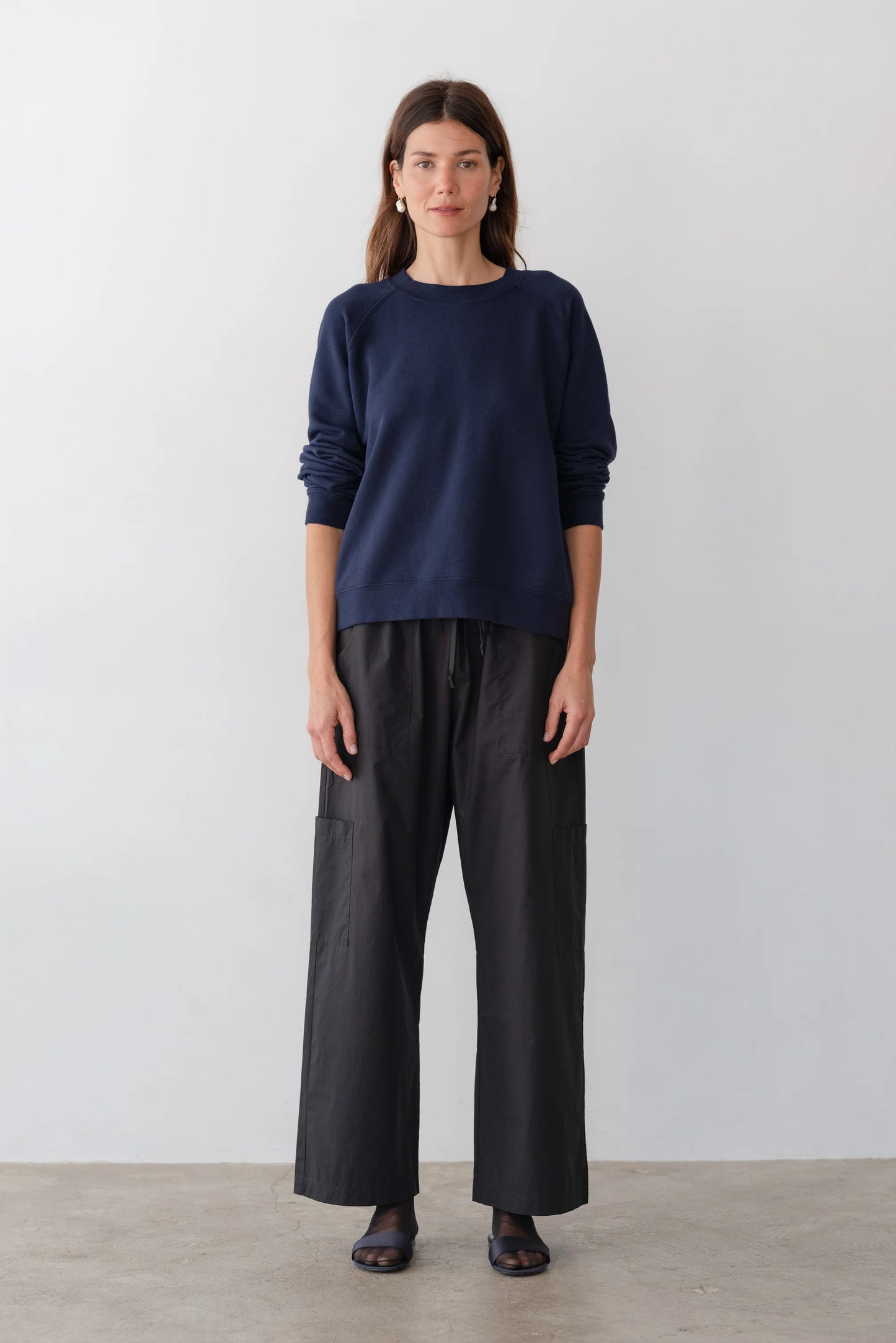 Eco-Terry Crewneck in Navy