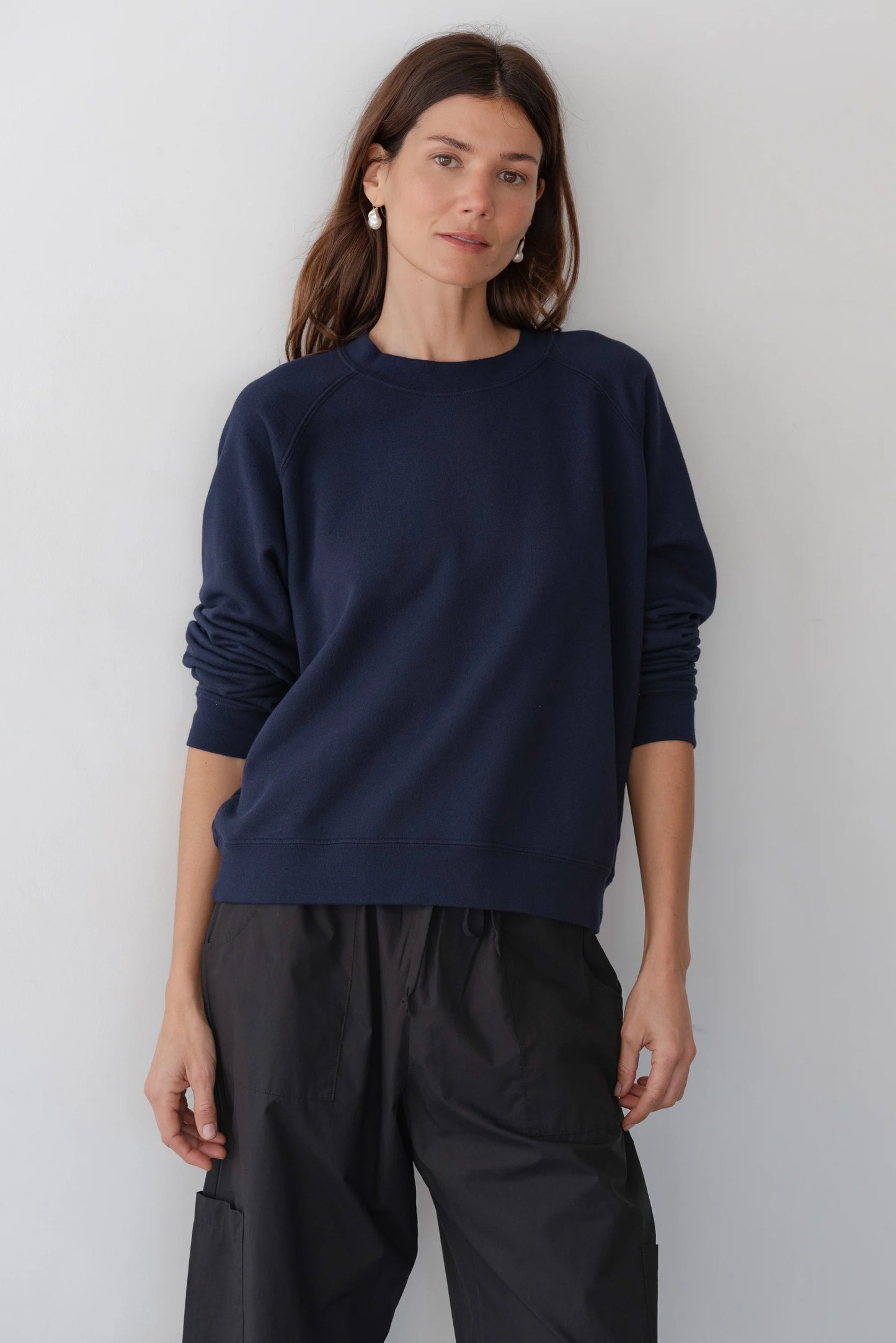 Eco-Terry Crewneck in Navy