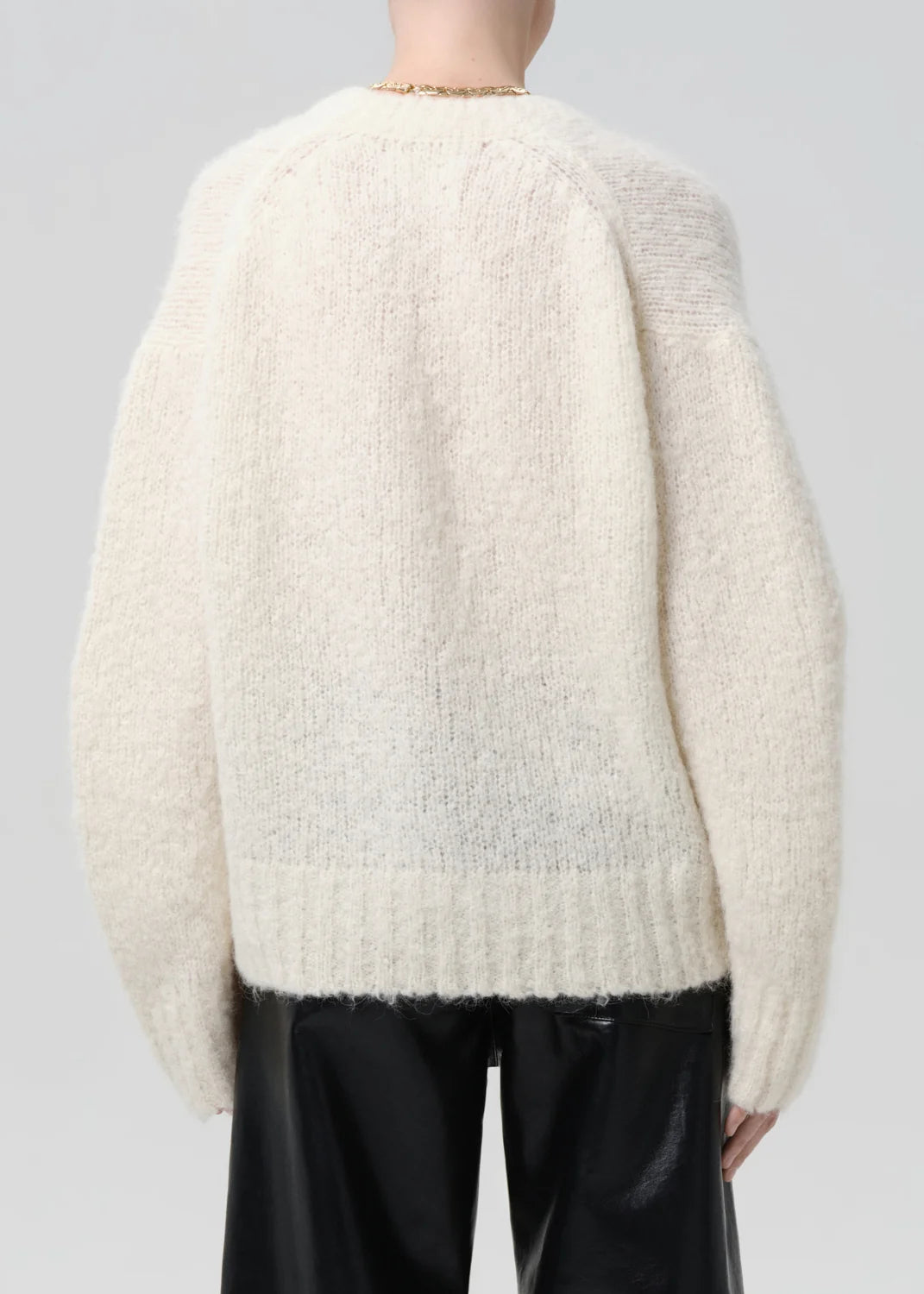 Cassidy Boucle Pullover Sweater in Cream
