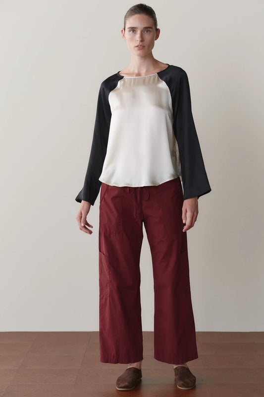 The Pop Drawstring Cargo Pant in Oxblood
