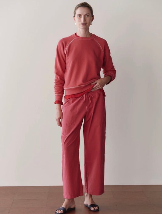 The Pop Drawstring Cargo Pant in Raspberry