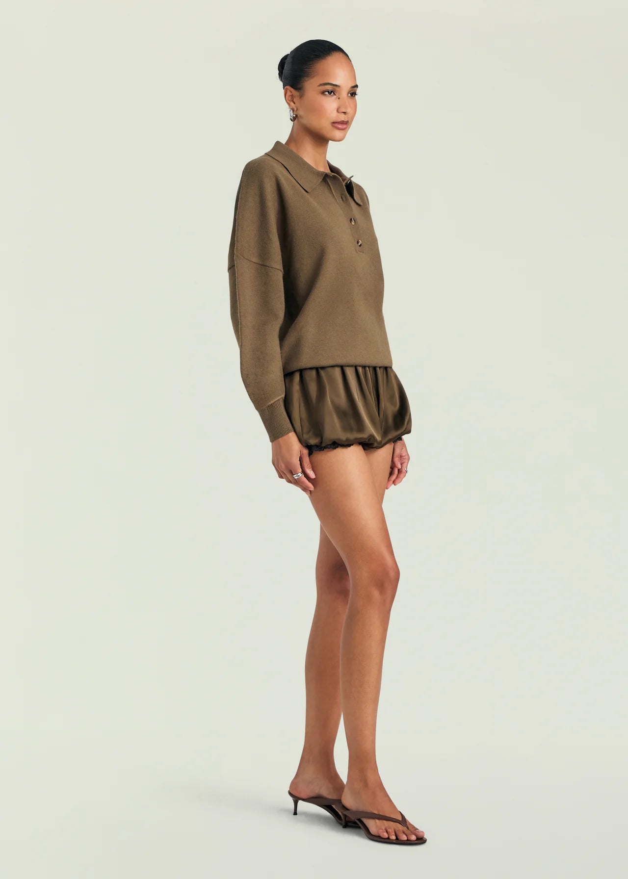 Misha Shorts in Olivewood