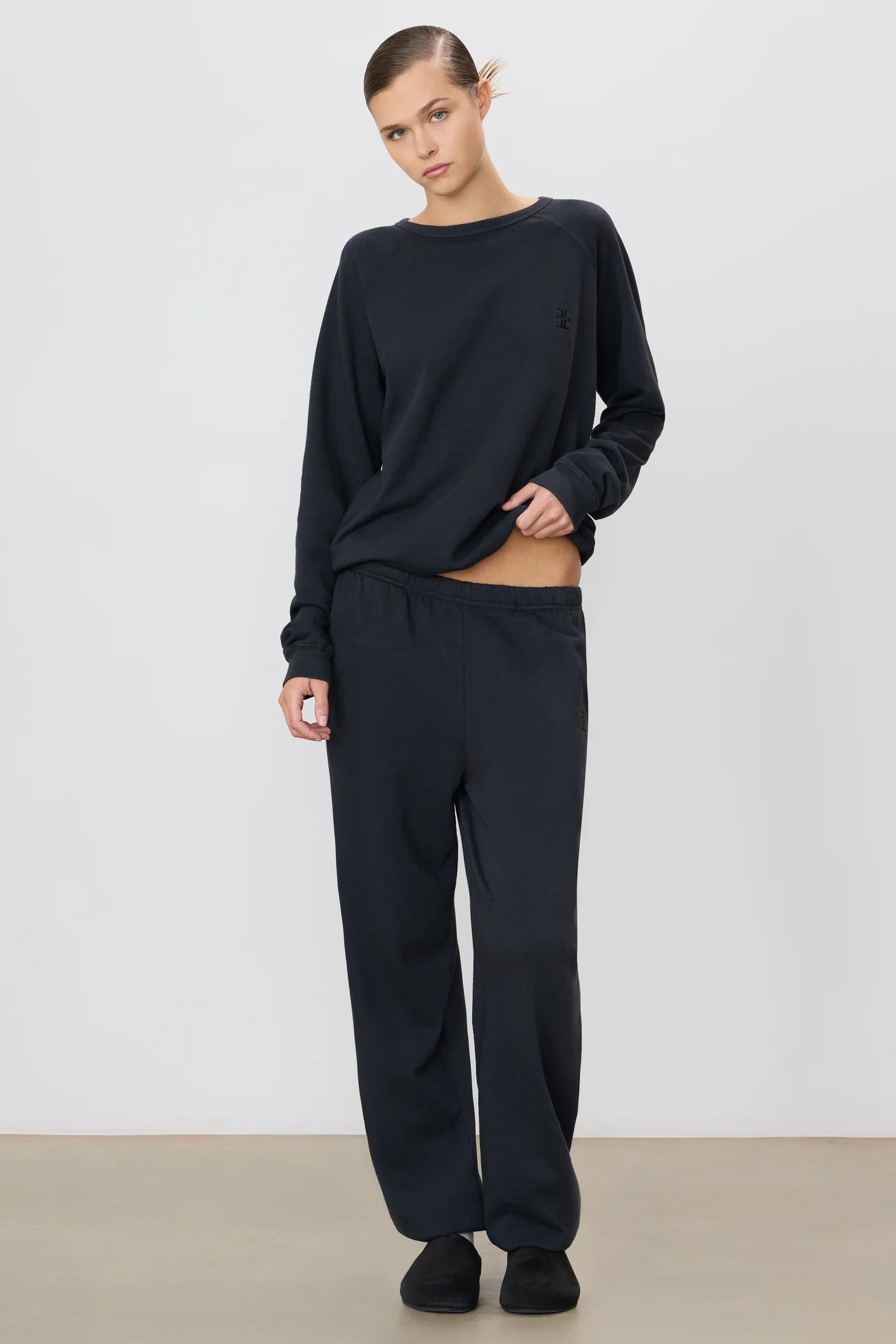 Boyfriend Pocket Sweatpant in Black