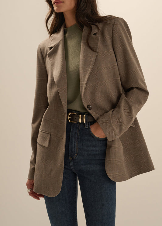 The Favorite Oversized Blazer in Java Plaid