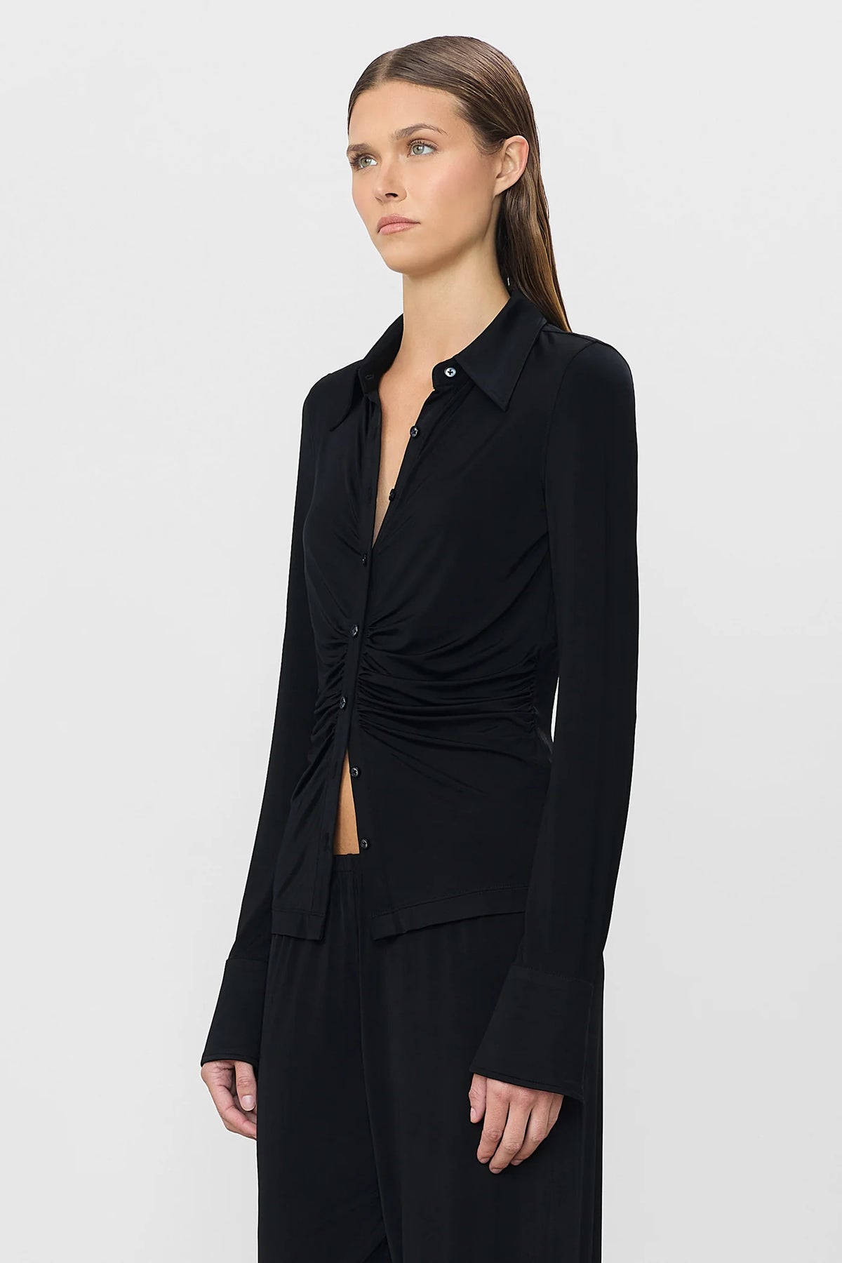 Ruched Charlie Top in Black