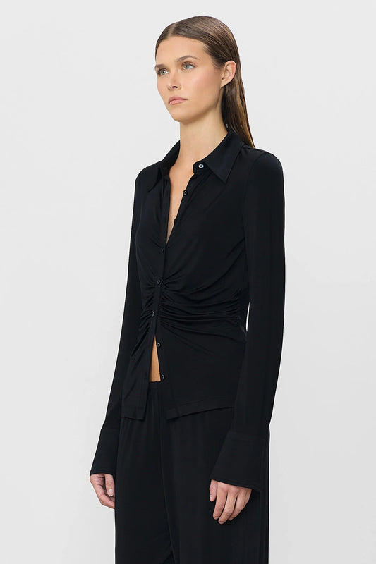 Ruched Charlie Top in Black