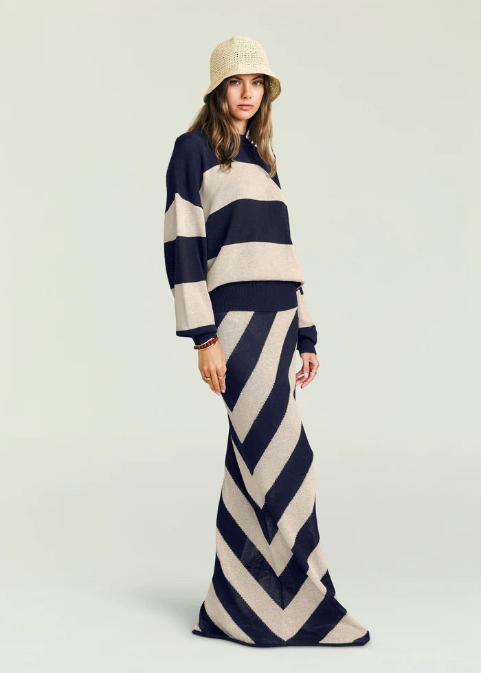Cassian Sweater in Navy/Eggshell