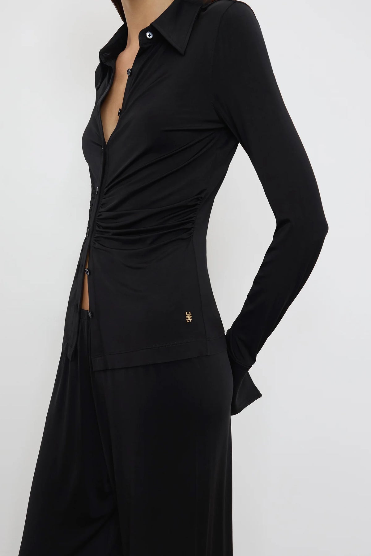 Ruched Charlie Top in Black