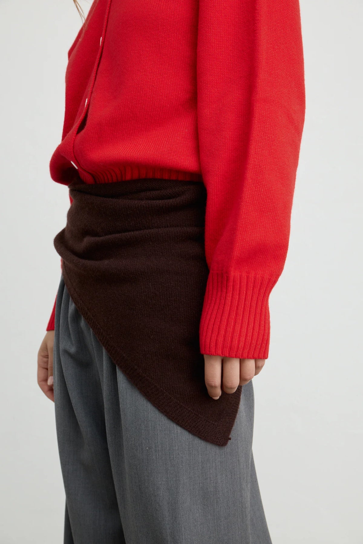 Triangle Neck Scarf in Dark Brown