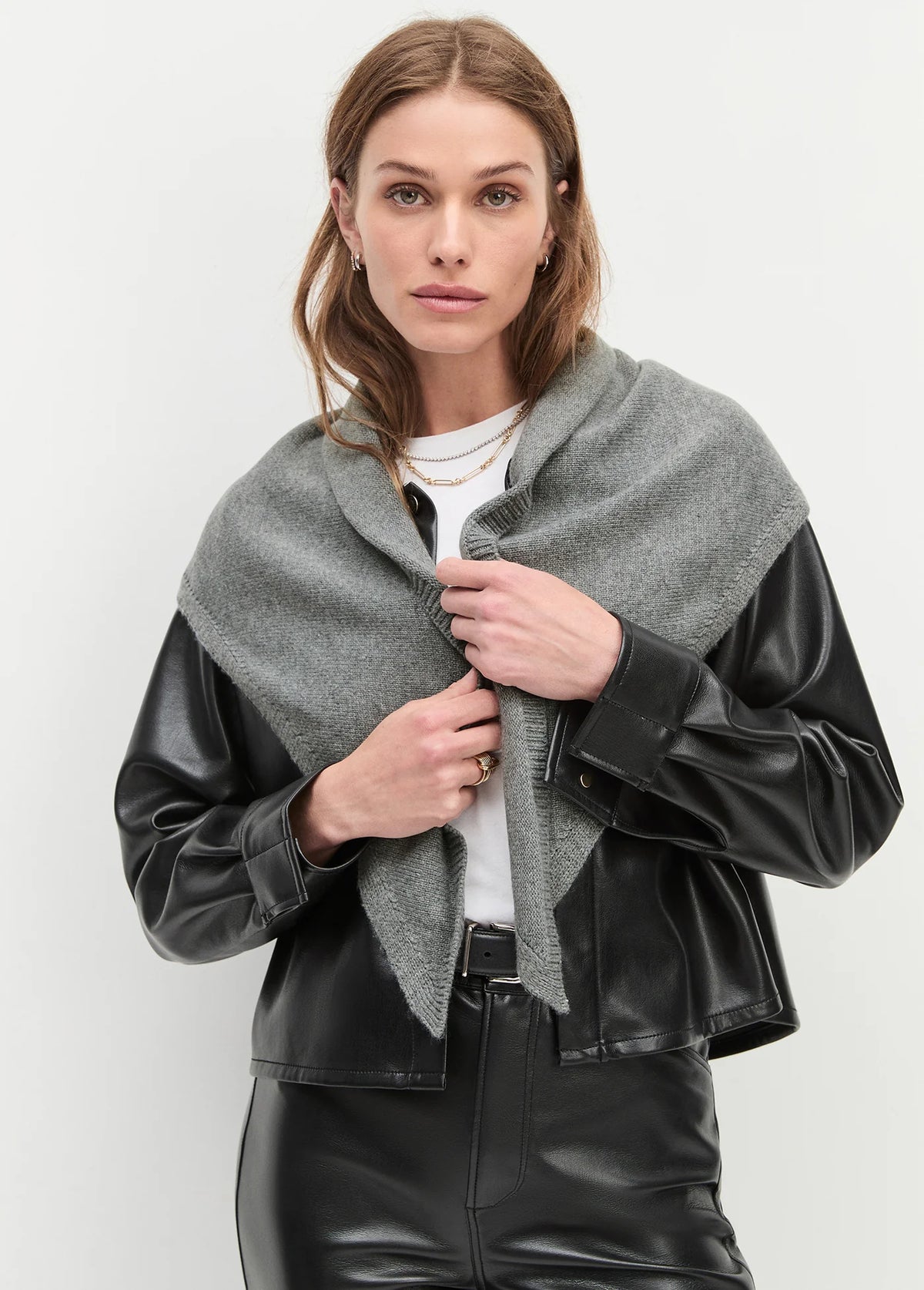 The Triangle Scarf in Grey Heather