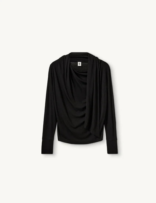 Breanna Scarf Blouse in Black