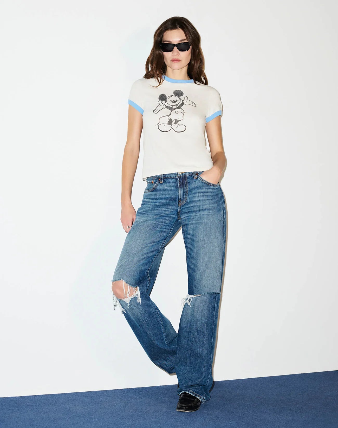 Loosie Jean in Nightbird blue Destroy