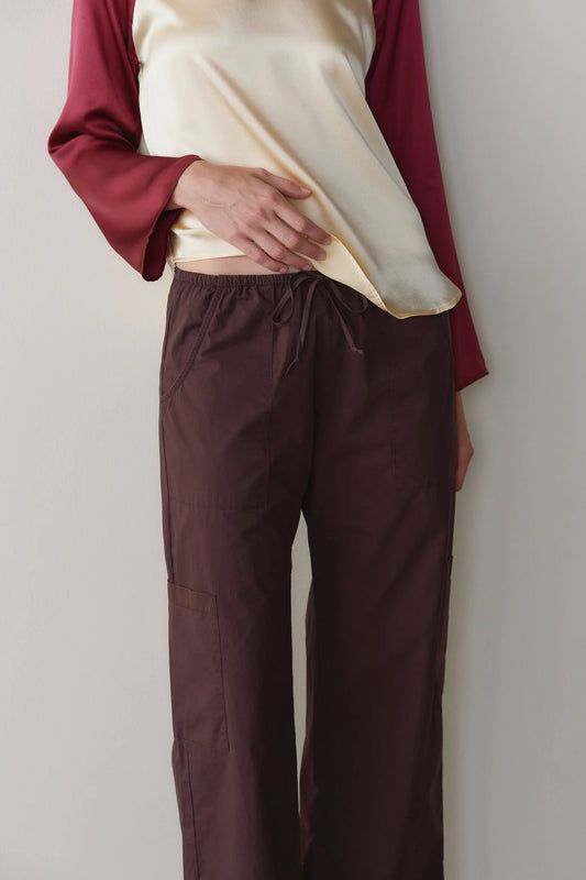 The Pop Drawstring Cargo Pant in Espresso