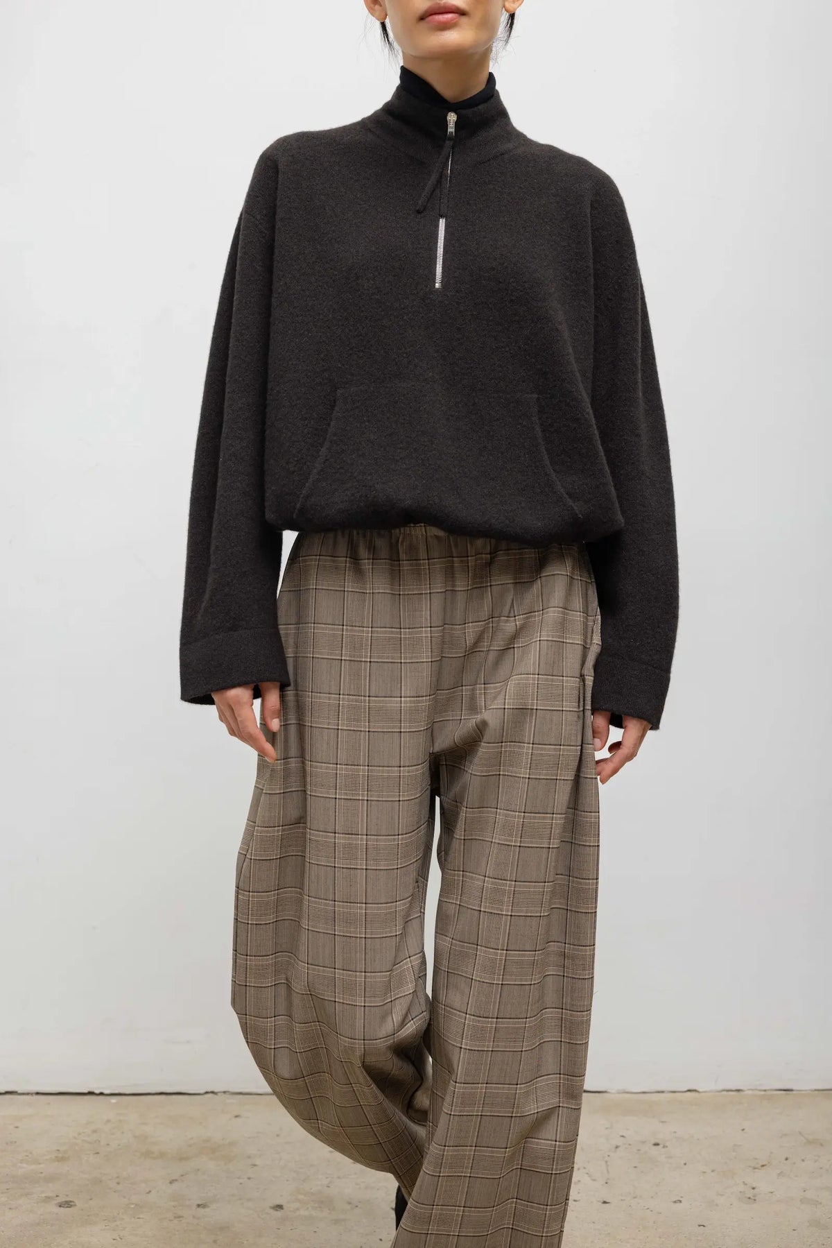 Mia Pocket Pant in Camel Plaid