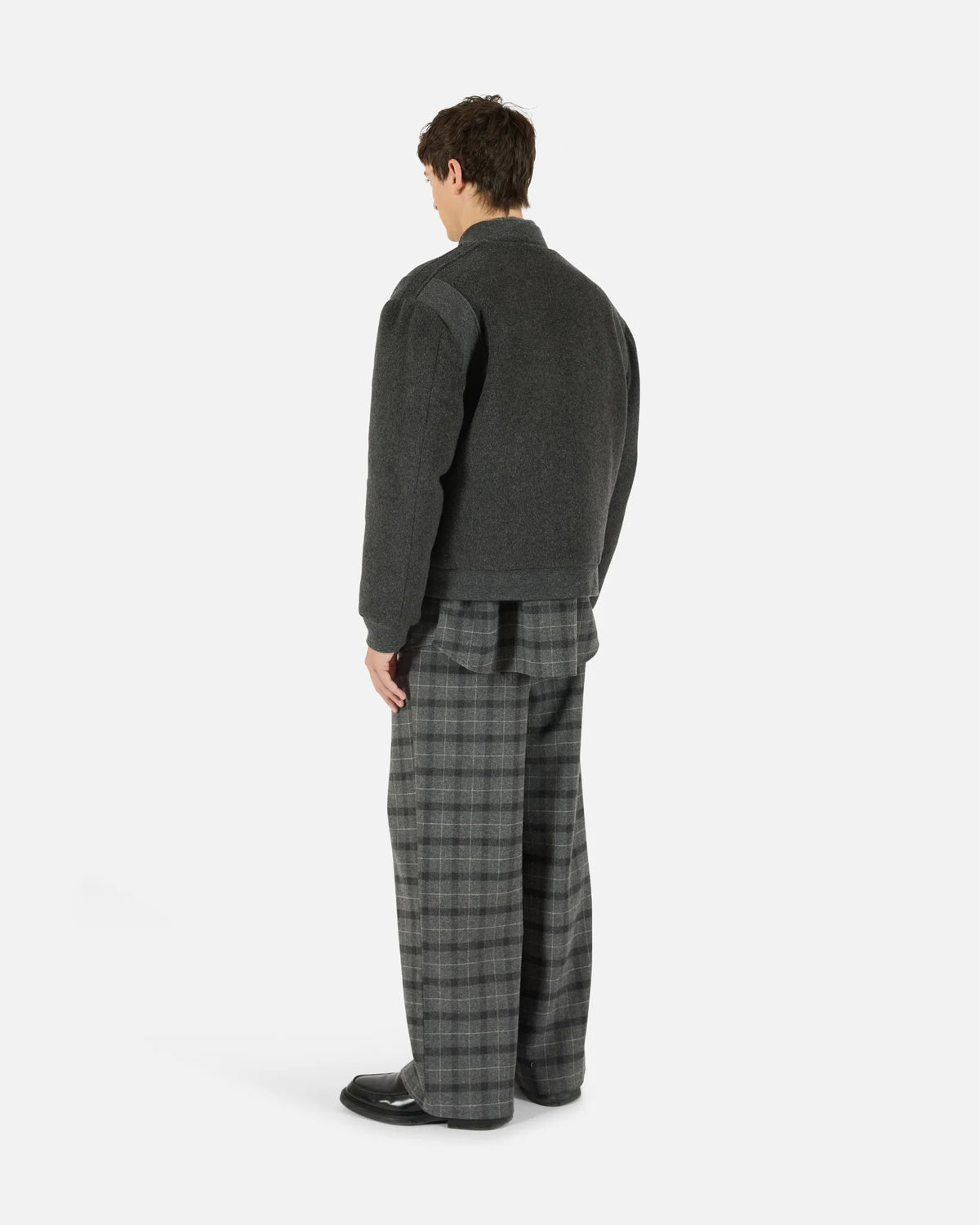 Wool RIb Varsity Trouser in Storm Gray